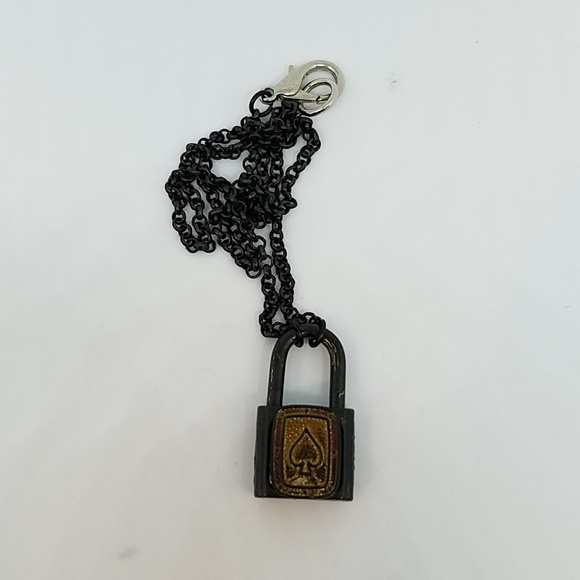 GASOLINE GLAMOUR Jewelry - Black Gold spade lock necklace new GASOLINE GLAMOUR Jewelry - Black Gold spade lock necklace new